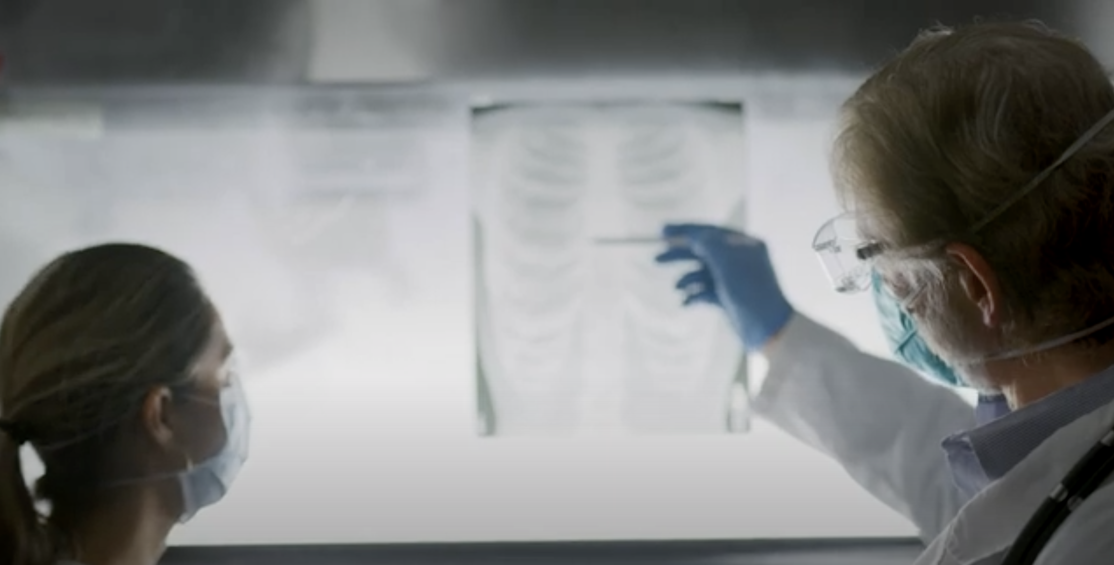 doctor holding up an x-ray